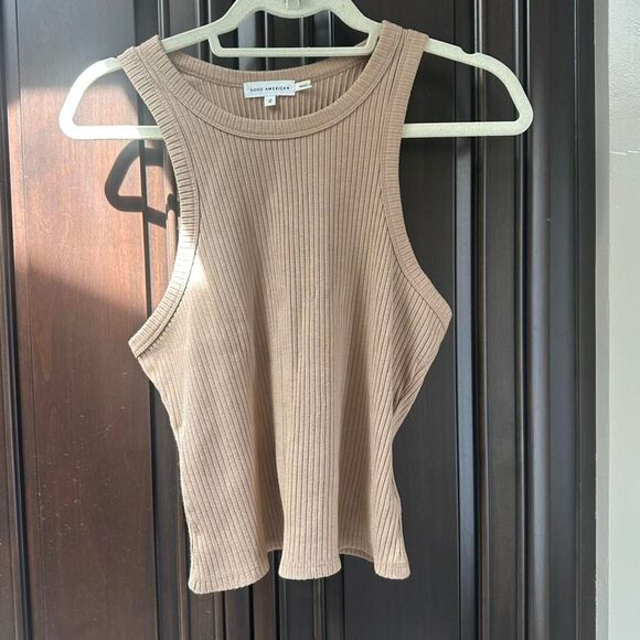 Good American Tops - Good-american Women's Tan and Brown Vest